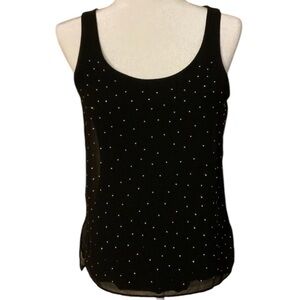 Express Black Sleeveless Flowy Top w/Silver Rhinestones - Size S!!
